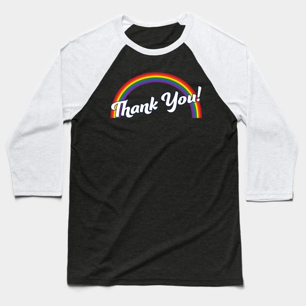 Thank You Rainbow Design for Key Workers Baseball T-Shirt by McNutt